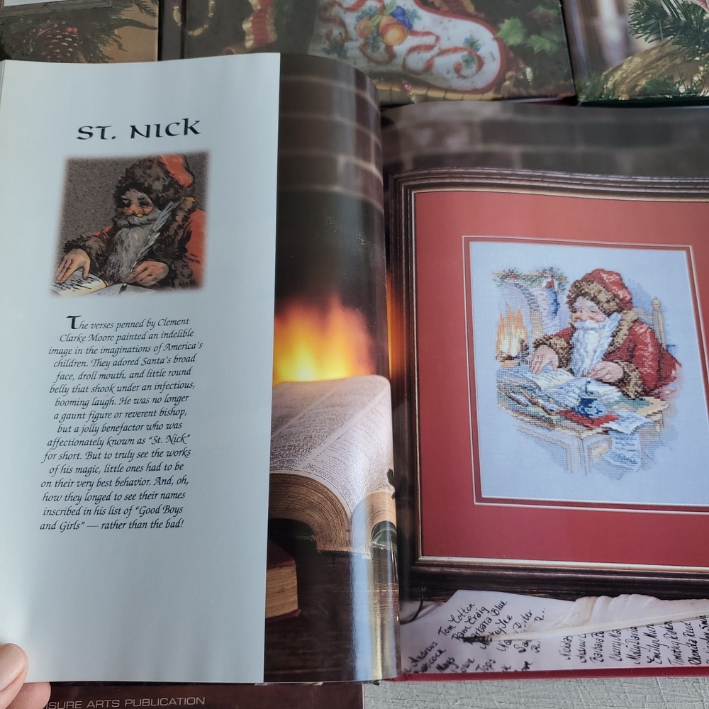 Leisure Arts Presents  Lot of 8 Christmas cross stitch Holiday Reverie VTG Mint - Picture 14 of 16